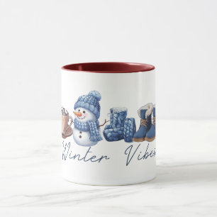 Winter Vibes Friendly Snowman Tasse