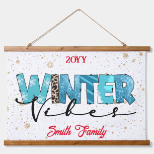 Winter Vibes individuell gestalten Wandteppich Mit Holzrahmen