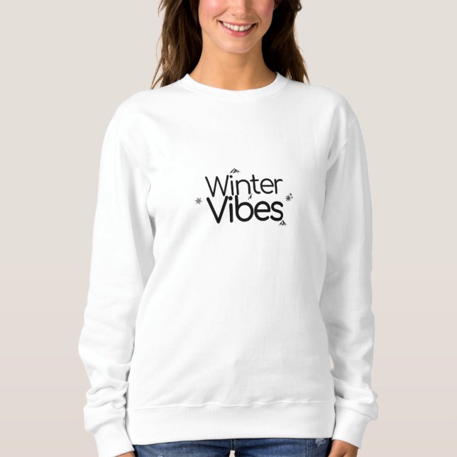 Winter Vibes - Minimalistische Schneeflocke und Be Sweatshirt (Vorderseite)