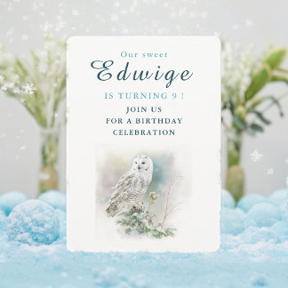 Winter vibes Owl - Einladungskarte zum Geburtstag