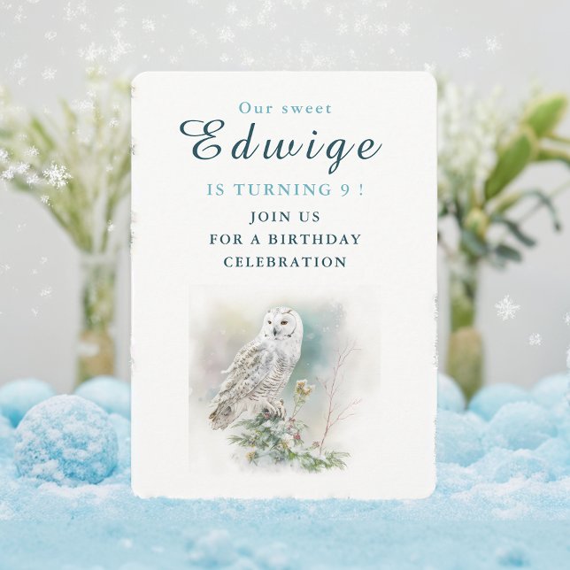 Winter vibes Owl - Einladungskarte zum Geburtstag (Von Creator hochgeladen)