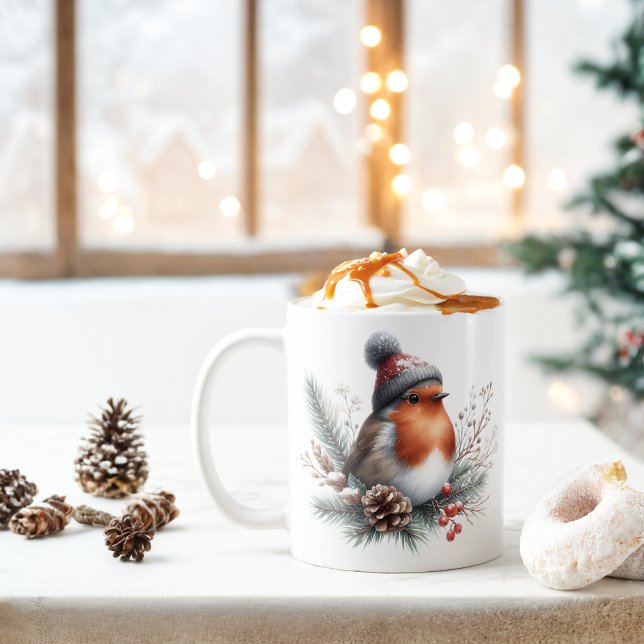 Winter Vibes Robin - Kaffeetasse (Von Creator hochgeladen)