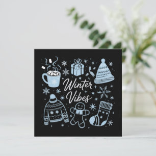 Winter-Vibes Urlaubs-Weihnachtszeit Schneeflocken Einladung