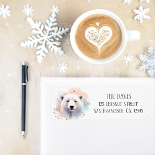 Winter Vibes Watercolor Polar Bear Rücksendeadress