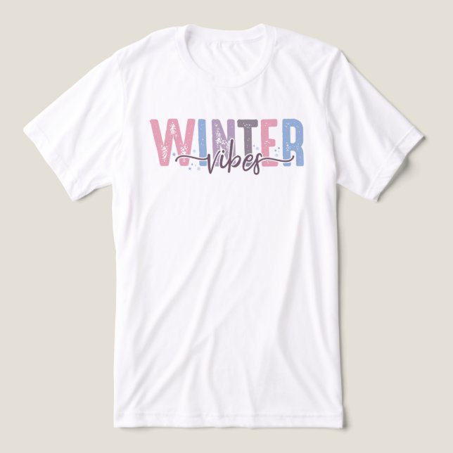 Winter Vibes - Weiche Pasteltypografie Tri-Blend Shirt (Design Vorderseite)