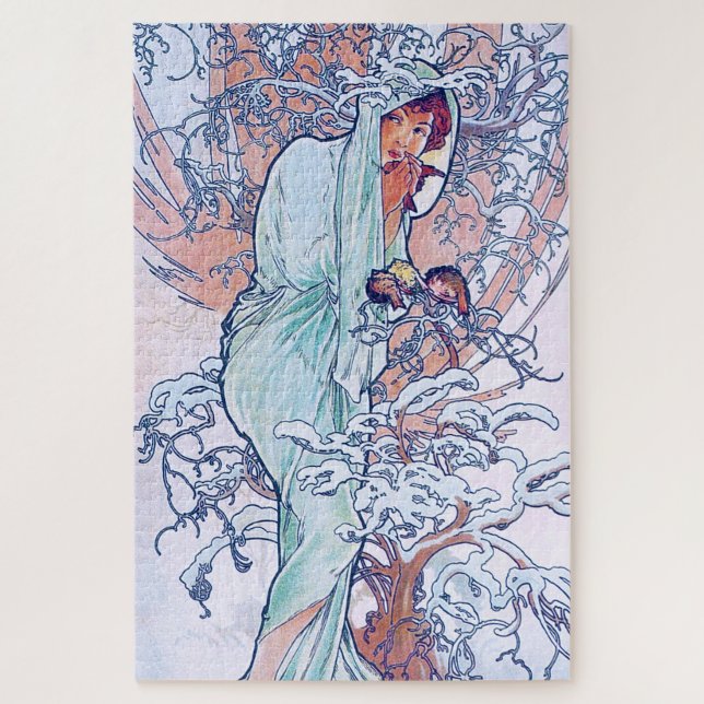 Winter (vier Jahreszeiten), Alphonse Mucha (Vertikal)