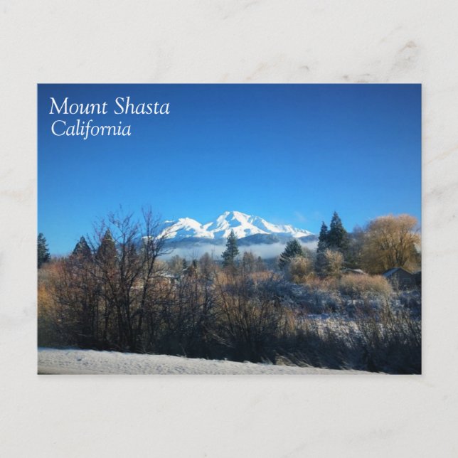 Winter View at Mount Shasta, CA Postkarte (Vorderseite)