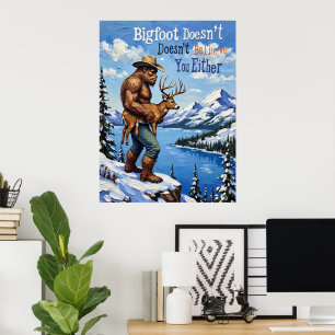 Winter-Vigil: Schneesicht von Bigfoot Poster