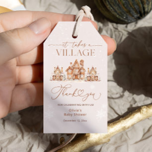 Winter Village Baby Dusche Vielen Dank Geschenkanhänger