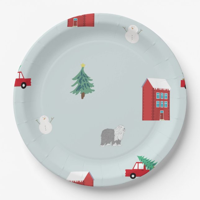 Winter Village Pappteller (Vorderseite)