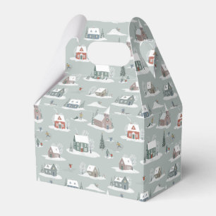 Winter Village Snow Scene Muster Geschenkschachtel