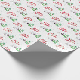 Winter Village Szene Frohe Weihnachten Geschenkpapier