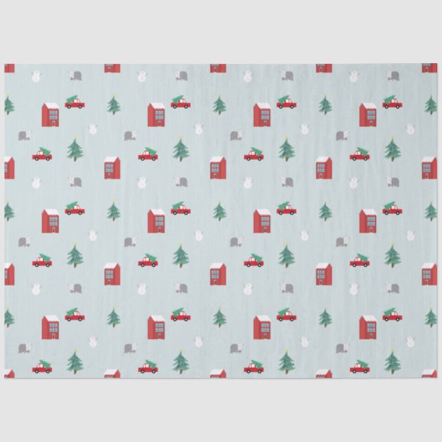 Winter Village Tissue Paper - Christmas Gift Seidenpapier (Vorderseite)