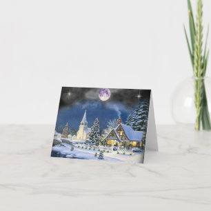 Winter Village Weihnachtskarte Feiertagskarte