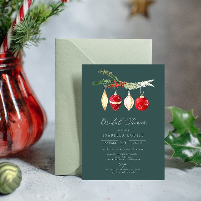 Winter Vintages Wasserfarben-Brautparty Einladung (Von Creator hochgeladen)