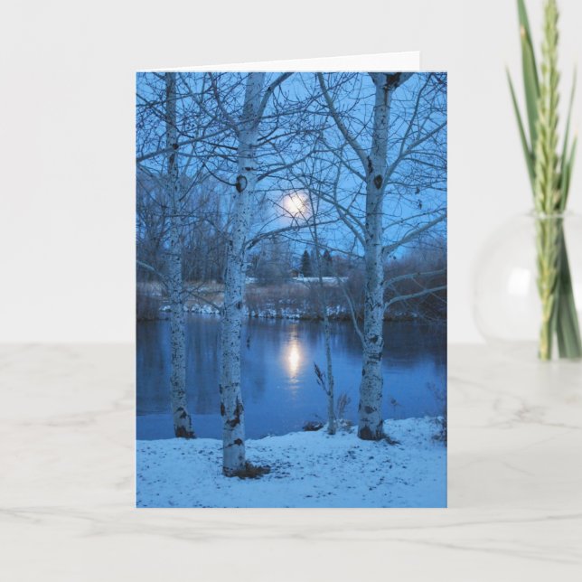 Winter-Vollmond auf dem Teich Karte (Vorderseite)