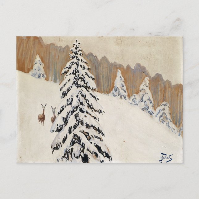 Winter von Julian Falat Weihnachten Postkarte (Vorderseite)