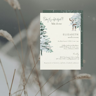 Winter-Wald-Baby-Es-ist-kalt-Baby-Shower Einladung