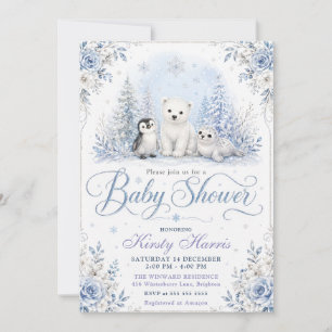 Winter-Wald-Baby-Party Einladung