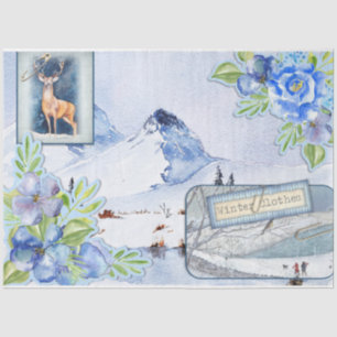 Winter-Wald-Emphemera-Serie Design 6 Seidenpapier