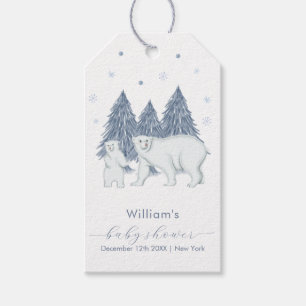Winter-Wald-Forst-Eisbär-Baby-Party Geschenkanhänger