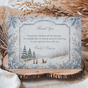 Winter-Wald Freunde in Harmonie Dankeskarte
