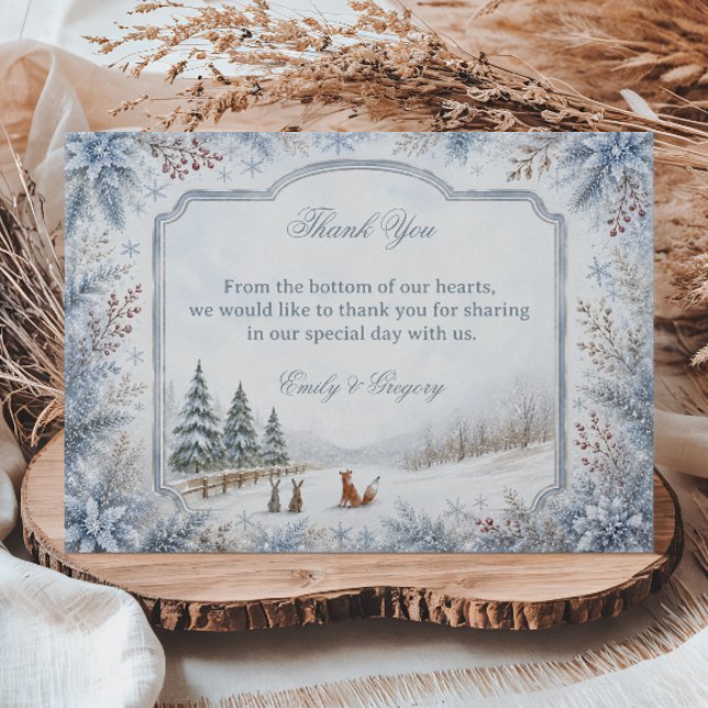 Winter-Wald Freunde in Harmonie Dankeskarte (Von Creator hochgeladen)