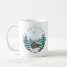 Winter-Wald-Keramikbecher (330ml)