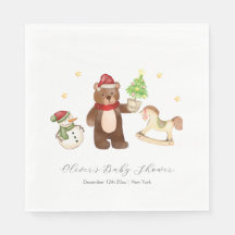 Winter-Wald-Teddybär-Schneemann-Baby-Party
