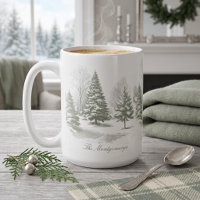 Winter-Wald-Weihnachtsbaum-Kiefer-Monogramm