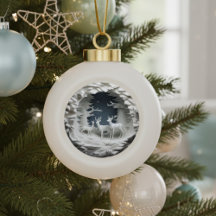 Winter-Waldhirsch-Weihnachtsbaumschmuck