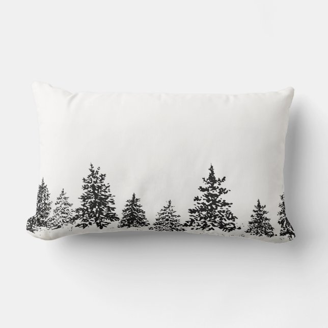 Winter-Waldkissen Lendenkissen (Vorderseite)