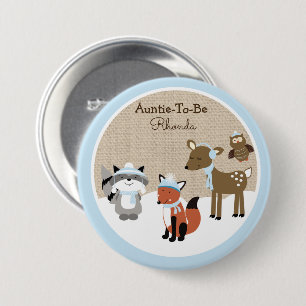 Winter-Waldtier-Namensschild-Knopf Button