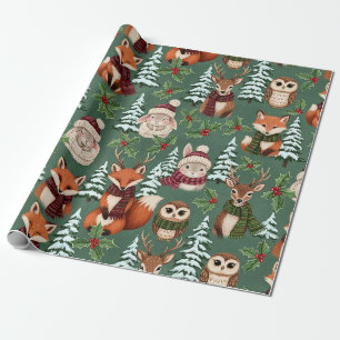 Winter-Waldtiere Festlicher Charme Geschenkpapier
