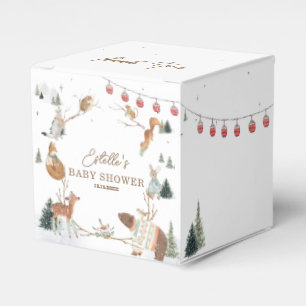 Winter-Waldtiere-Wald-Baby-Party-Dankeschön Geschenkschachtel