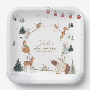 Winter-Waldtiere-Wald-Baby-Party Pappteller