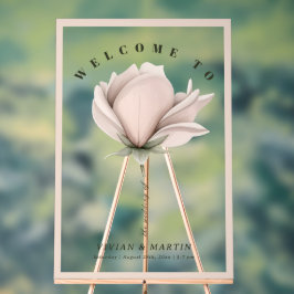 Winter warm Single Big Floral Wedding Willkommen Acrylschild