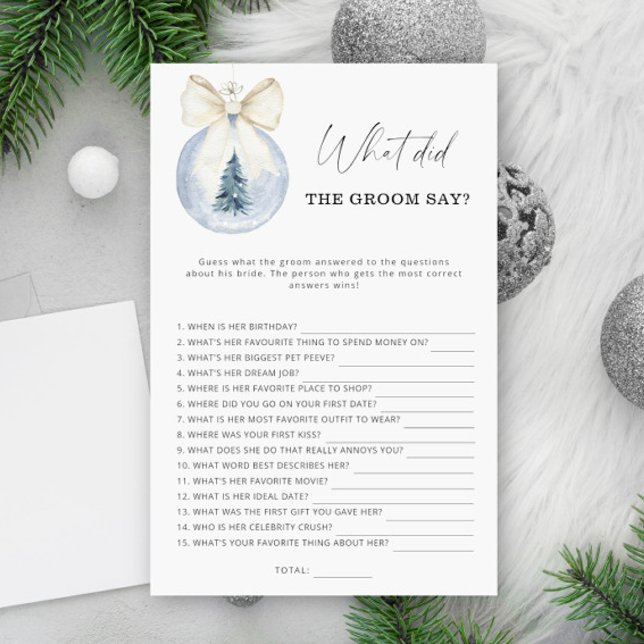 Winter Was hat der Bräutigam zu Brautspiel gesagt? (Von Creator hochgeladen)