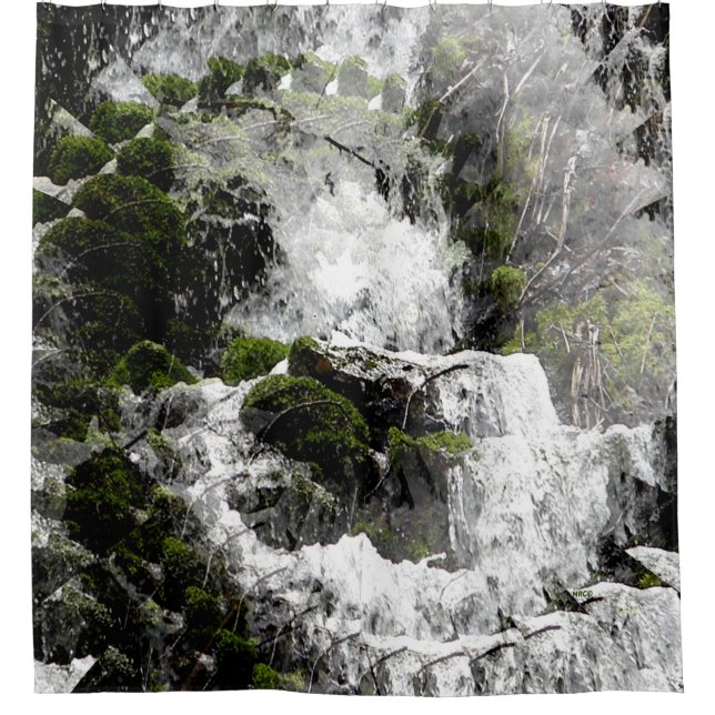 Winter Wasserfall...... Duschvorhang (Vorderseite)