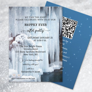 Winter-Wasserfall Hochzeit für immer Einladung