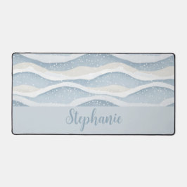 Winter-Wasserfarbe-Schneefall-Welle Personalisiert Schreibtischunterlage