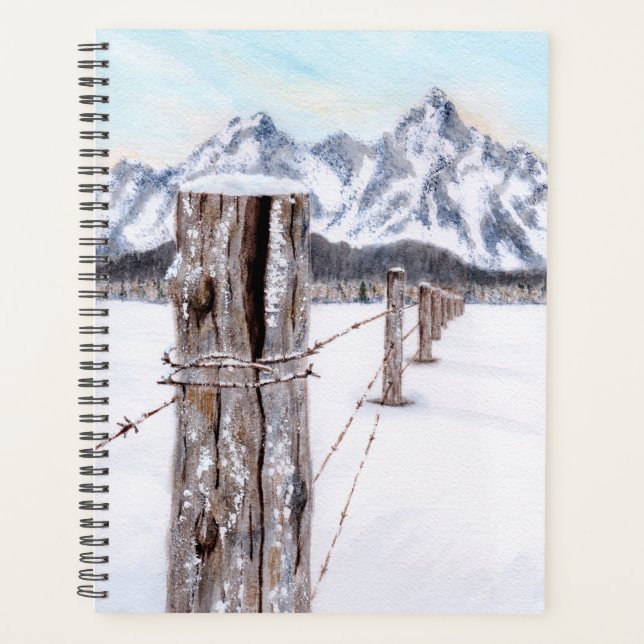 Winter-Wasserfarben-Gebirgskunst-Planer Planer (Vorderseite)
