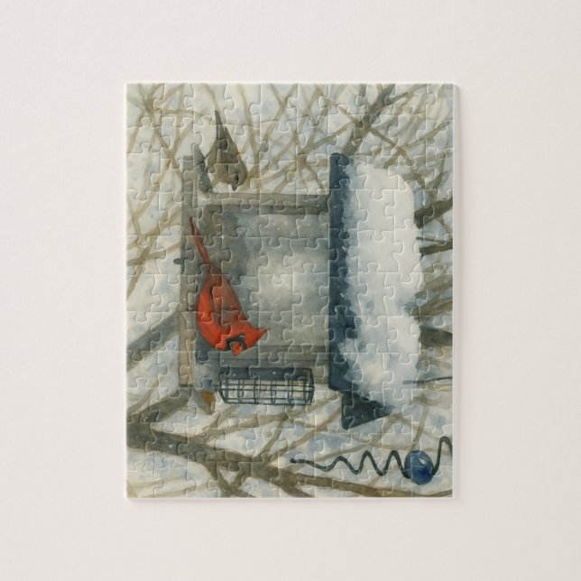 Winter-Wasserfarben-Kardinal (Vertikal)
