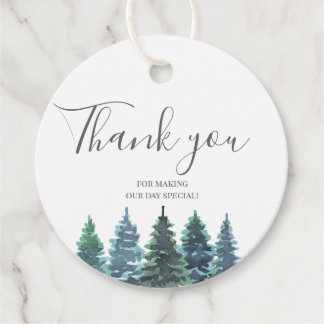 Winter-Wasserfarbenhochzeit Geschenkanhänger