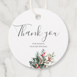 Winter-Wasserfarbenhochzeit Geschenkanhänger