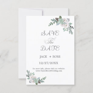 Winter-Wasserfarbenhochzeit RSVP Karte