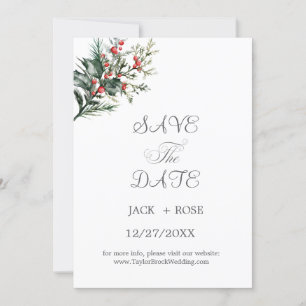 Winter-Wasserfarbenhochzeit Save The Date