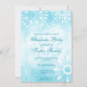 Winter Watercolor Schnee Weihnachten Party Einladung