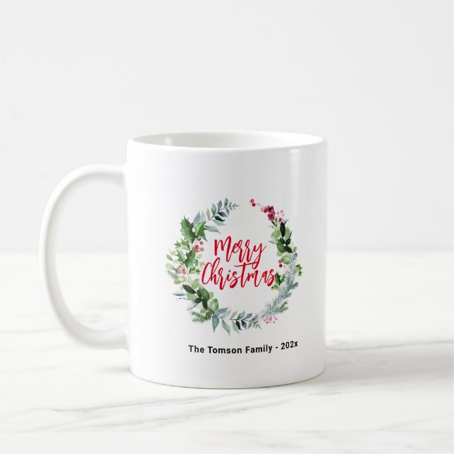 winter watercolor wreath christmas kaffeetasse (Links)