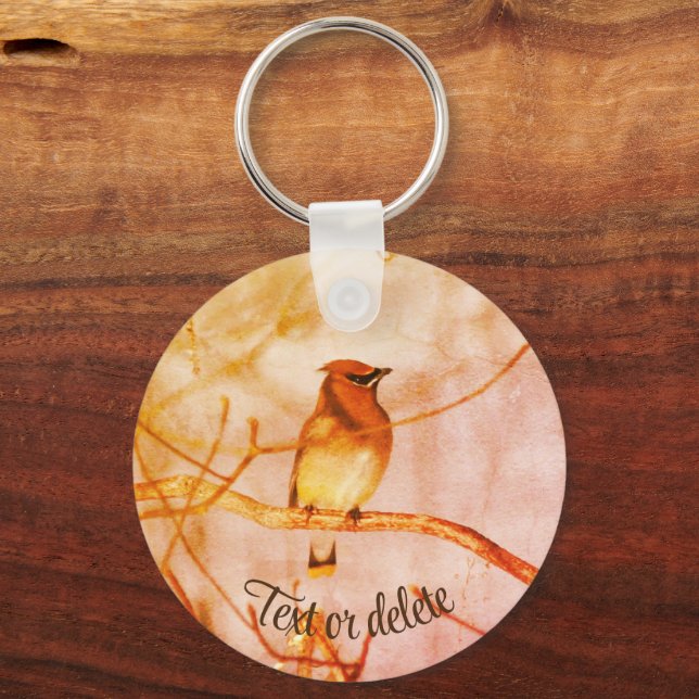 Winter Waxing Wildlife Vintag Personalisiert Schlüsselanhänger (Vorderseite)
